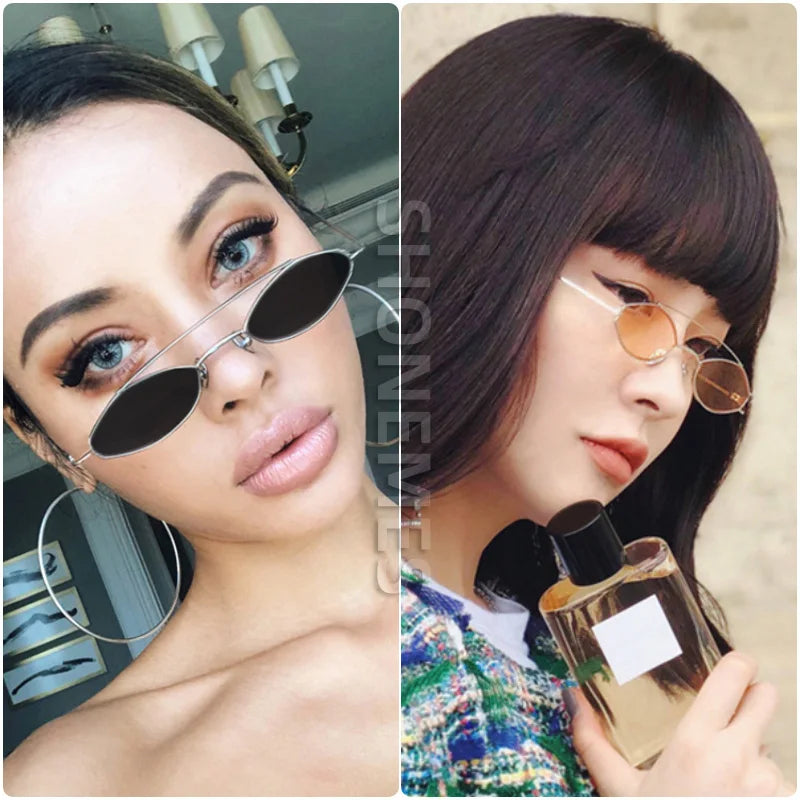ShoneMes Lunettes de soleil à double pont pour hommes, petite monture métallique, lunettes de soleil pour femmes au design vintage Lentes De Sol