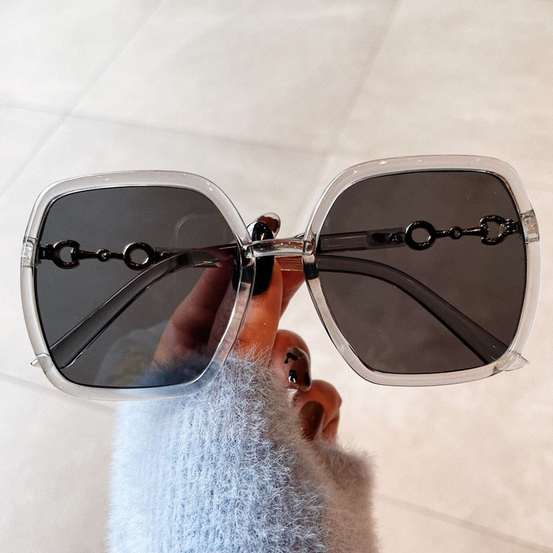 Irregular Polygon Square Sunglasses For Women Fashion Brand Oversized Leopard Beige Gradient Sun Glasses Female Elegant Shades