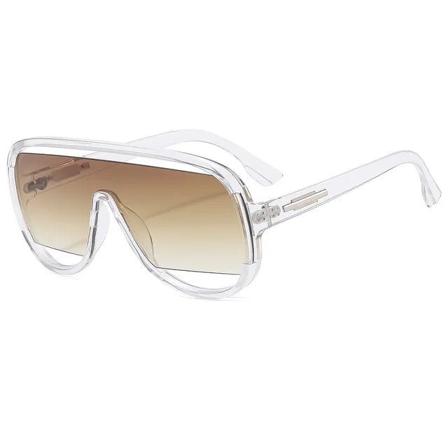 New Fashion Retro One Piece Sunglasses For Women Men  Sun Glasses Gradient Shades