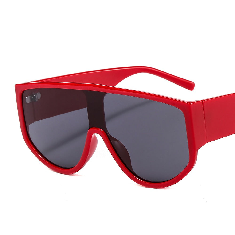 Sunglasses with colorful large frame, personalized retro sunglasses, integrated lenses, sunglasses