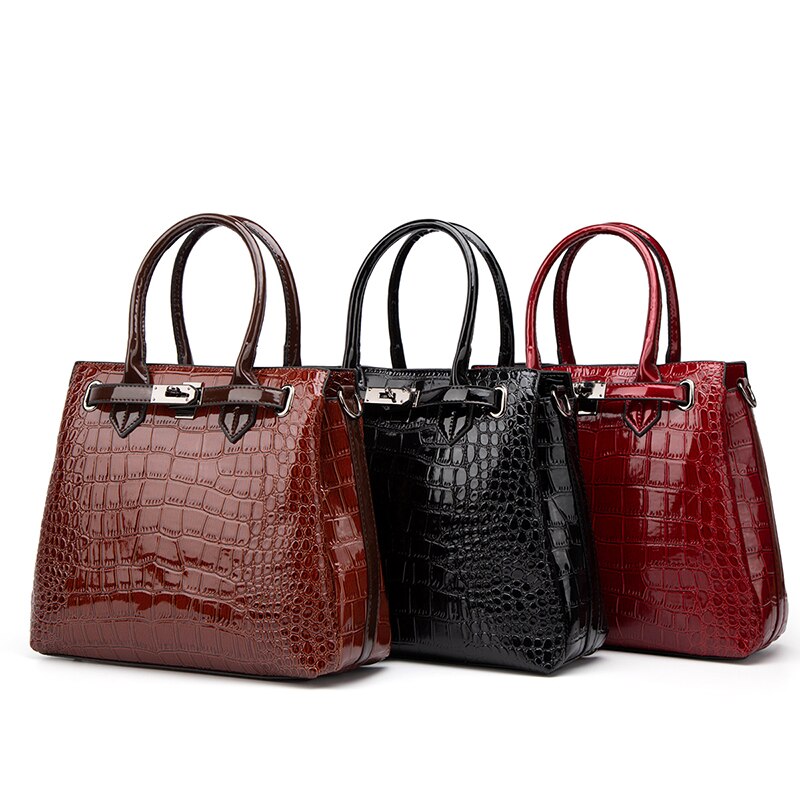 Sac à main pour femme, designer, luxe, nouveau, en cuir PU, motif crocodile, sac à bandoulière, 2 pièces, sac bandoulière, pochette, portefeuille femme