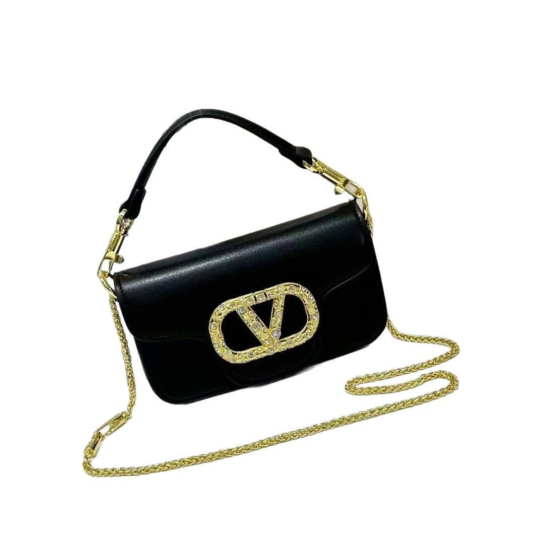 Studded Elegant Mini Crossbody Bag Women's Genuine Leather Shoulder Bag for Commute and Hand Carry