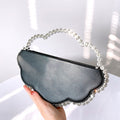Whimsical New Evening Bag for Women, Handbag with Rhinestone Cloud Design, Chain Strap Crossbody Bag