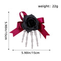 Halloween Skull Skeleton Hand Hair Clip, Ghost Festival Horror Rose Bow Ghost Hand Side Hair Clip