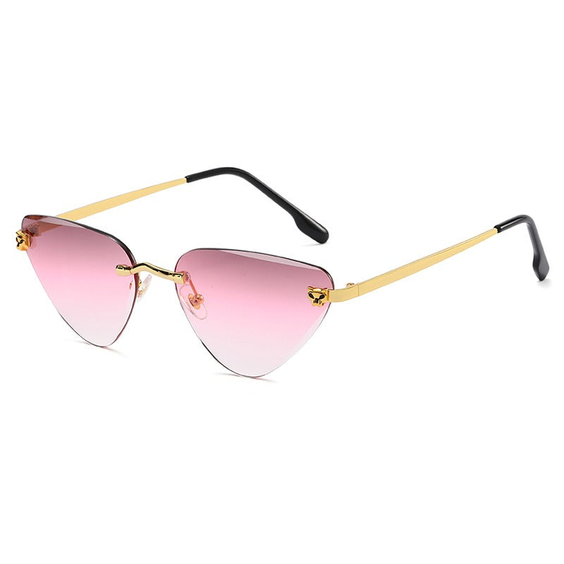 women's rimless cutaway sunglasses