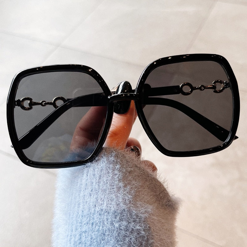 Irregular Polygon Square Sunglasses For Women Fashion Brand Oversized Leopard Beige Gradient Sun Glasses Female Elegant Shades