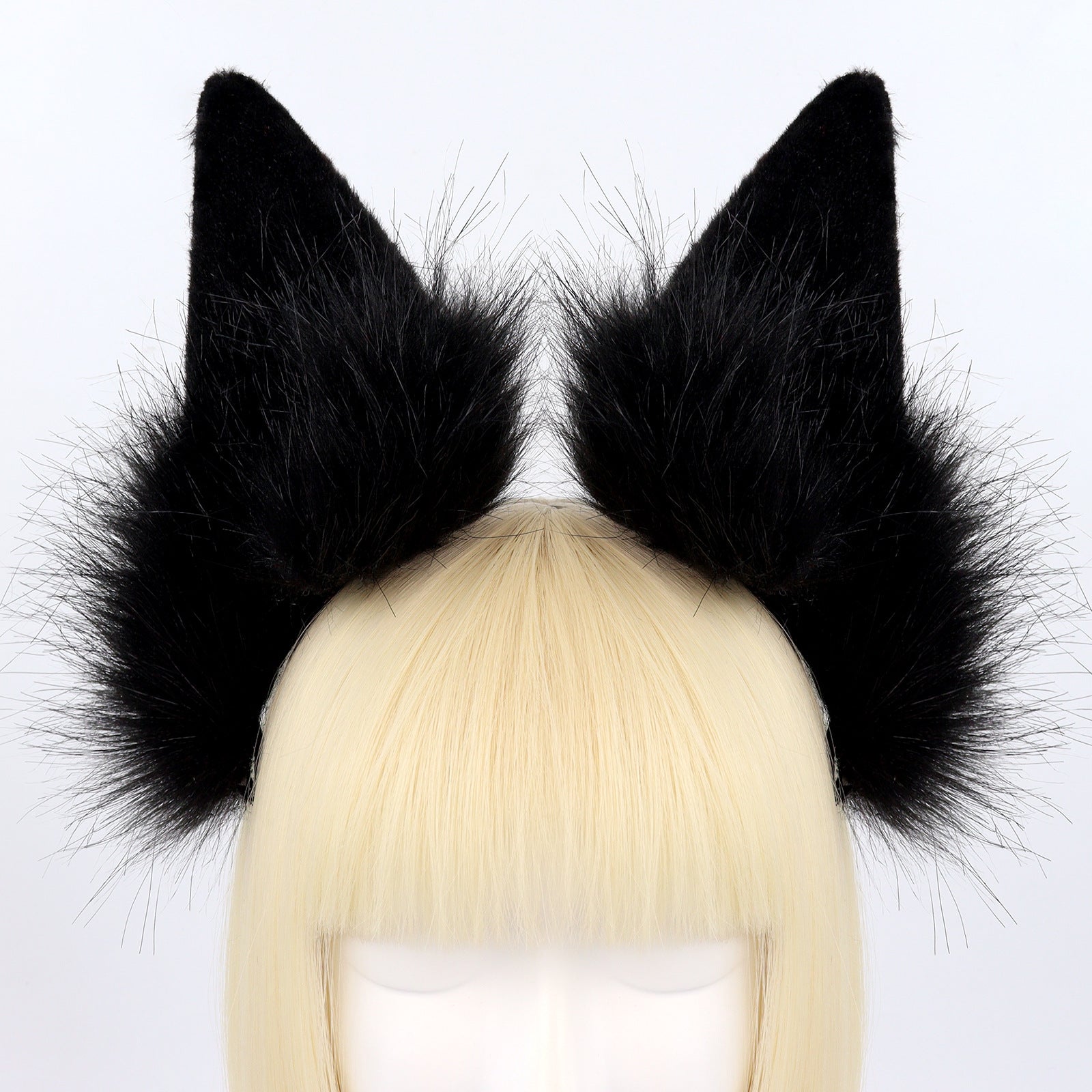 Fuzzy Cat Girl Animal Ears Headband, Cat Ears Cosplay Halloween Party Fox Ears Hair Accessory