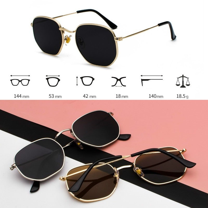Hommes Lunettes de soleil NOUVEAU Femmes Monture métallique Pêche Lunettes de soleil dorées Lentilles de lunettes lentes de sol hombre okulary UV400
