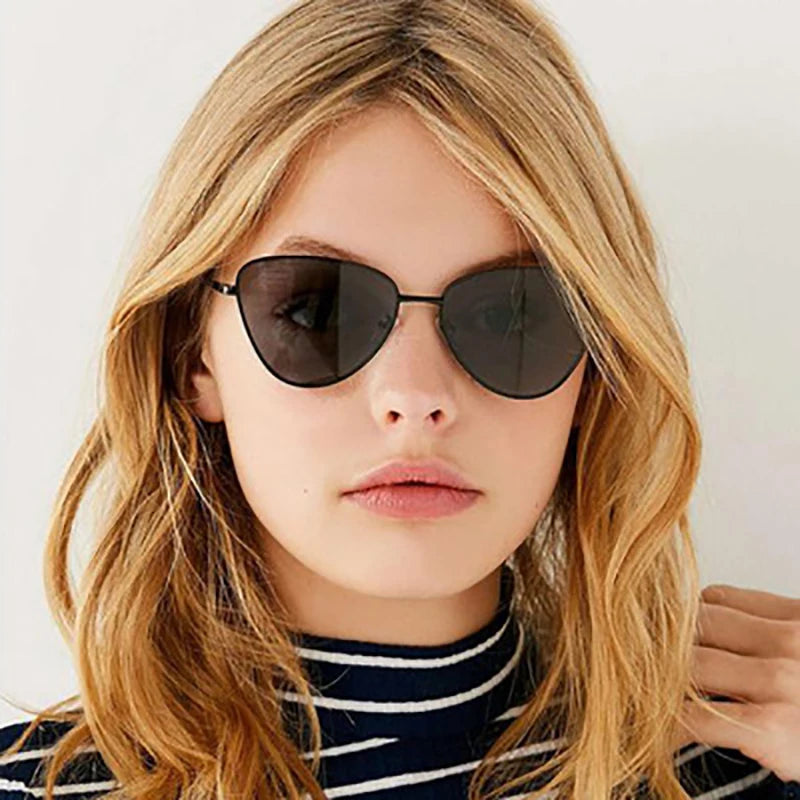 Retro Ocean Color Cat Eye Triangle Sunglasses for Women New  Trend Colorful Vintage Sun Glasses Female Sbades