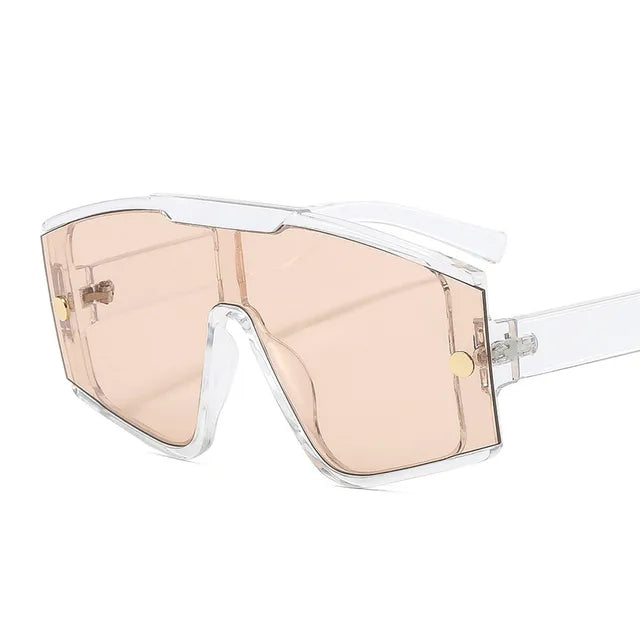 Fashion Female Square Sunglasses For Women  Siamese Oversized Frame Vintage Shades Sun Glasses Luxury