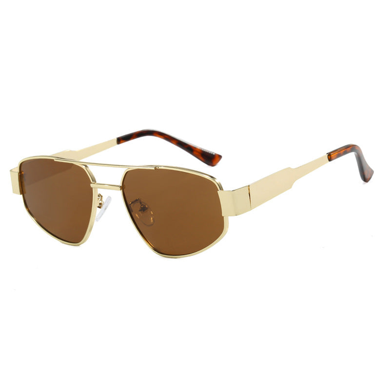 Double beam sunglasses for women, sunshade and sun protection sunglasses, metal sunglasses, UV resistant sunglasses
