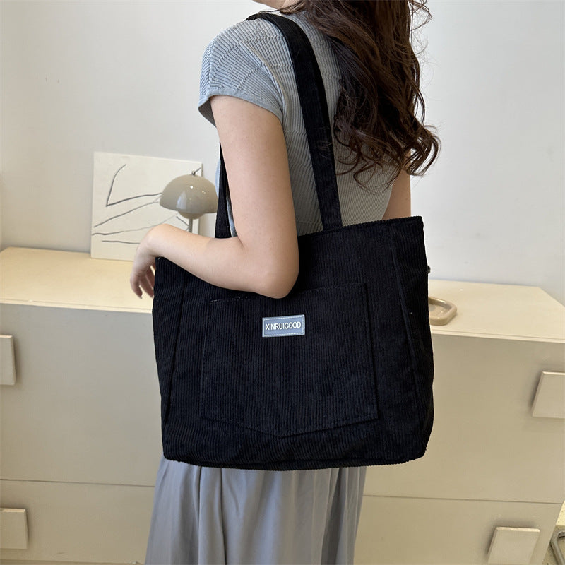 Corduroy shoulder crossbody bag