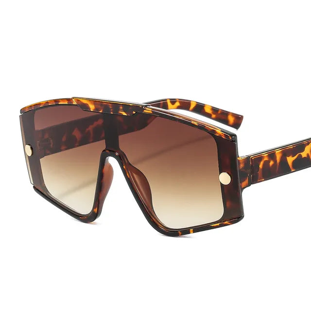 Fashion Female Square Sunglasses For Women  Siamese Oversized Frame Vintage Shades Sun Glasses Luxury