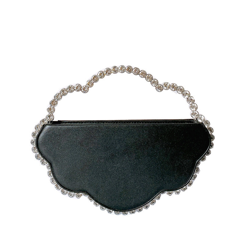 Whimsical New Evening Bag for Women, Handbag with Rhinestone Cloud Design, Chain Strap Crossbody Bag