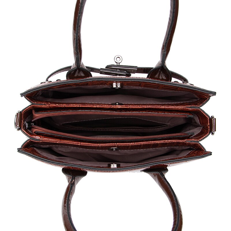 Sac à main pour femme, designer, luxe, nouveau, en cuir PU, motif crocodile, sac à bandoulière, 2 pièces, sac bandoulière, pochette, portefeuille femme