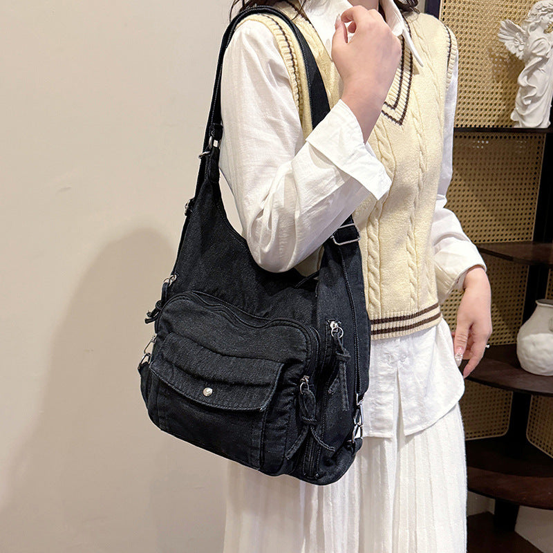 Japanese Harajuku Style Large Capacity Tote Bag for Women, Casual Versatile Multi-functional Backpack, Shoulder Crossbody Bag