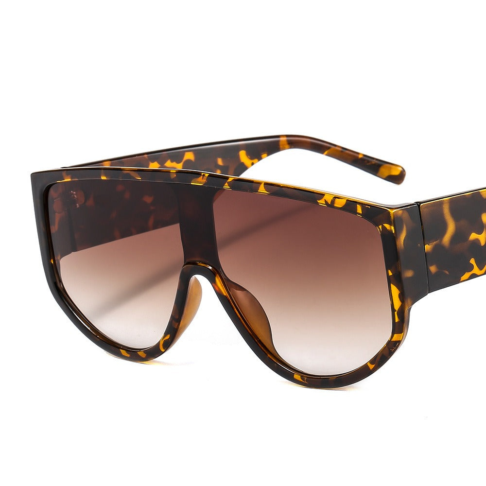 Sunglasses with colorful large frame, personalized retro sunglasses, integrated lenses, sunglasses