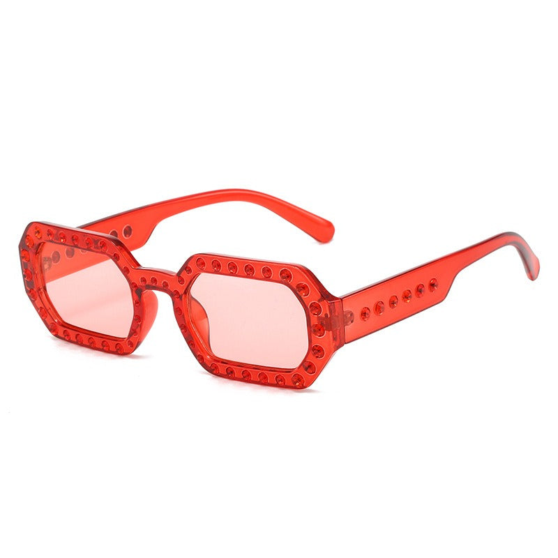 Personalized diamond inlaid sunglasses, small frame sunglasses, sunglasses for women