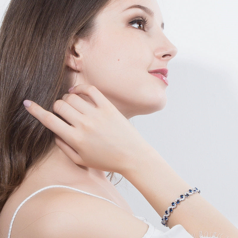 AAA+ Cubic Zirconia Tennis Bracelet, 5 Colors, Silver Plated