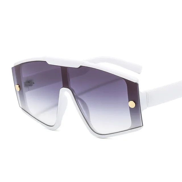 Fashion Female Square Sunglasses For Women  Siamese Oversized Frame Vintage Shades Sun Glasses Luxury