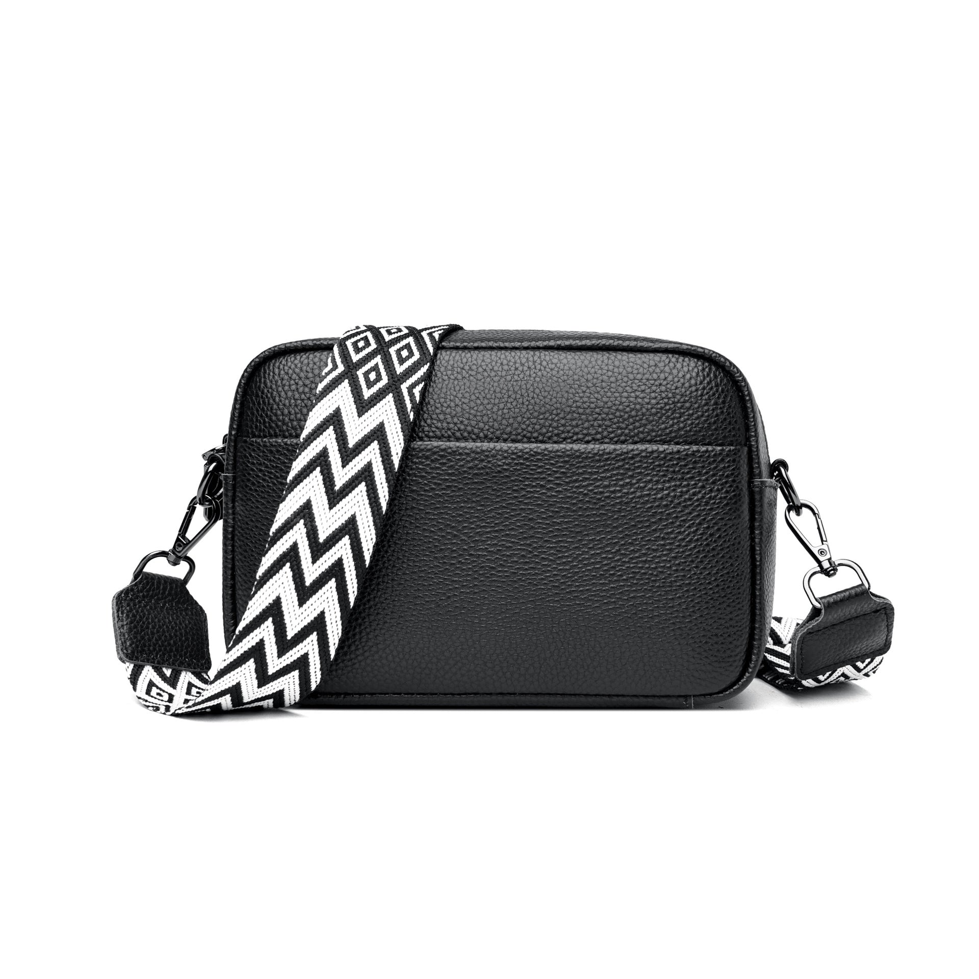 Single shoulder crossbody bag top layer cowhide small square bag