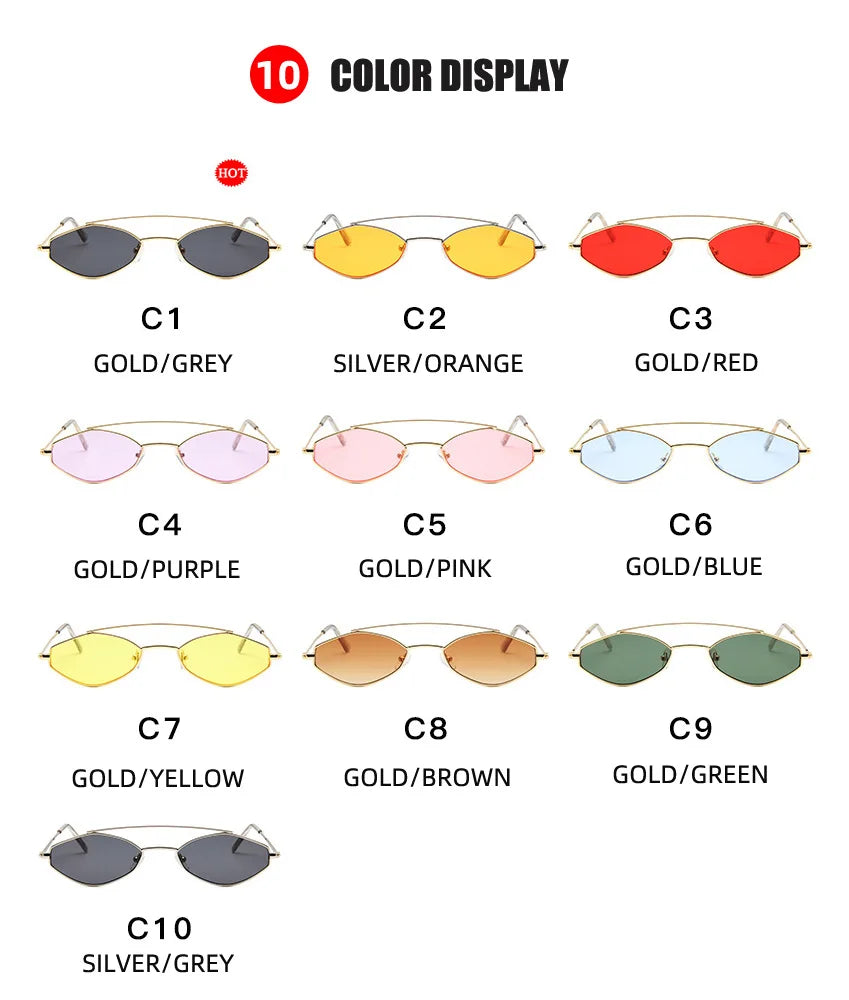 ShoneMes Lunettes de soleil à double pont pour hommes, petite monture métallique, lunettes de soleil pour femmes au design vintage Lentes De Sol