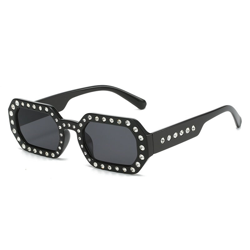 Personalized diamond inlaid sunglasses, small frame sunglasses, sunglasses for women