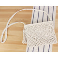 Tassel Handheld Woven Bag Retro Handheld Woven Bag Summer Vacation Tourism Beach Bag