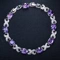 AAA+ Cubic Zirconia Infinity Link Tennis Bracelet, 7 Colors
