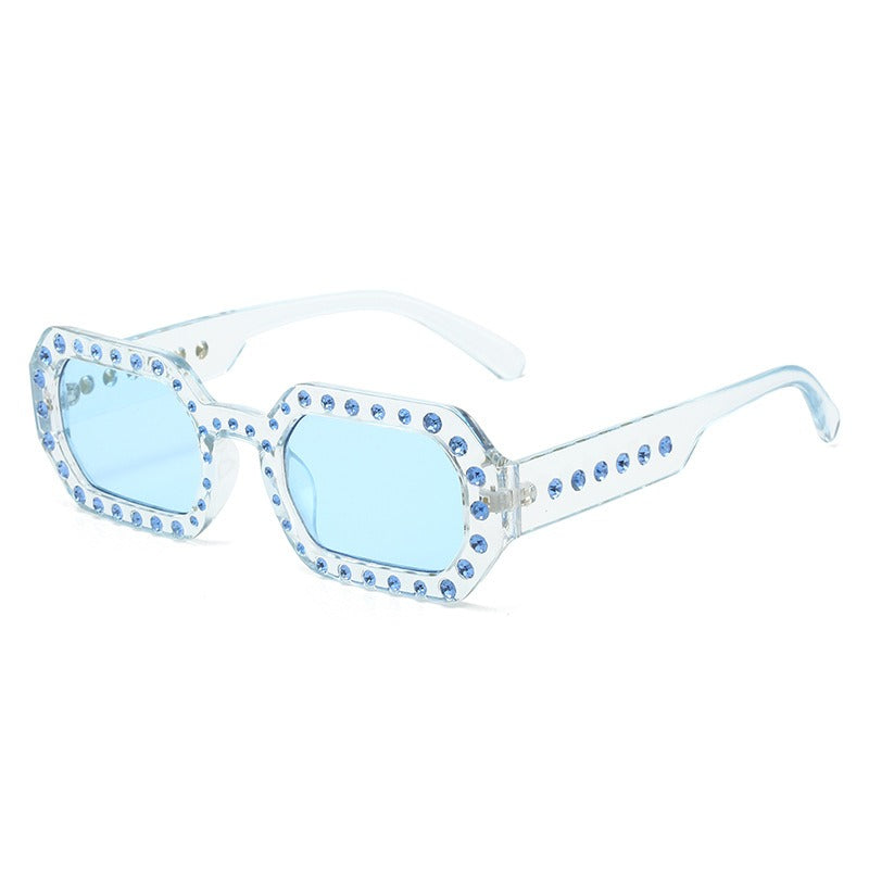 Personalized diamond inlaid sunglasses, small frame sunglasses, sunglasses for women