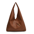 Solid color soft leather underarm bag
