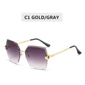 Fashion Oversized Rimless Sunglasses Women Famous Luxury Brand Design Square Sun Glasses For Female