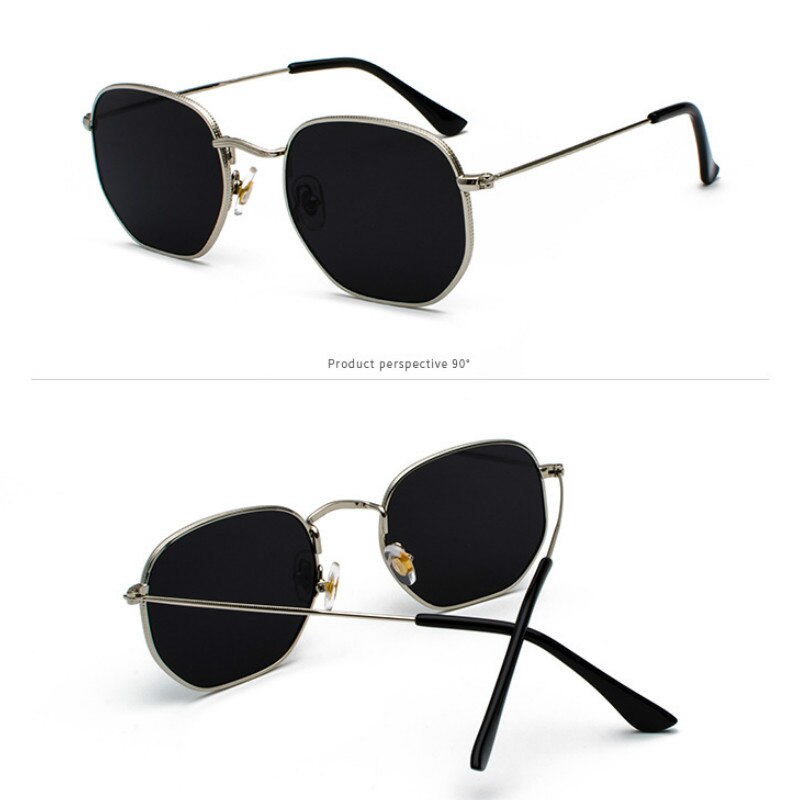 Hommes Lunettes de soleil NOUVEAU Femmes Monture métallique Pêche Lunettes de soleil dorées Lentilles de lunettes lentes de sol hombre okulary UV400