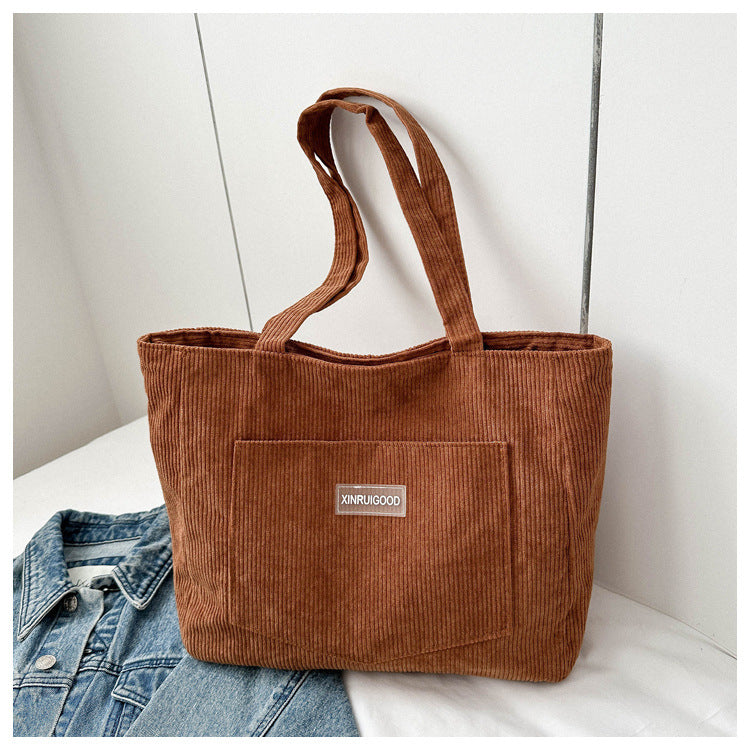 Corduroy shoulder crossbody bag