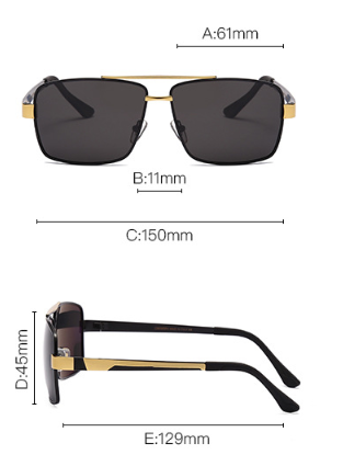 Brand Sun Glasses For Driving A Car Sunglasses Polarized Men Square Metal Anti Ray Reflection Shades For Male UV400