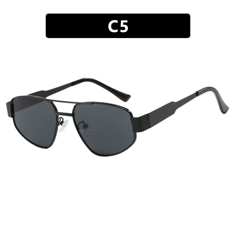 Double beam sunglasses for women, sunshade and sun protection sunglasses, metal sunglasses, UV resistant sunglasses