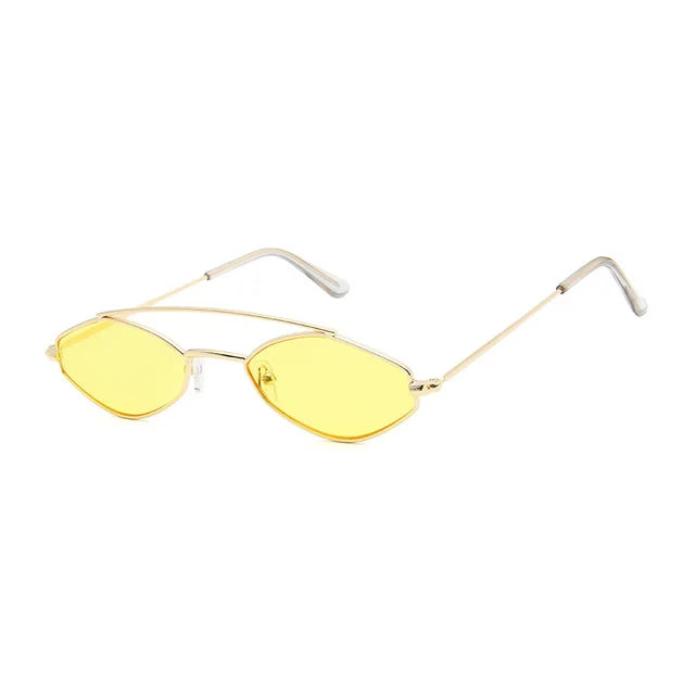ShoneMes Double Bridge Sunglasses Men Small Metal Frame Women Sun Glasses Vintage Design Lentes De Sol