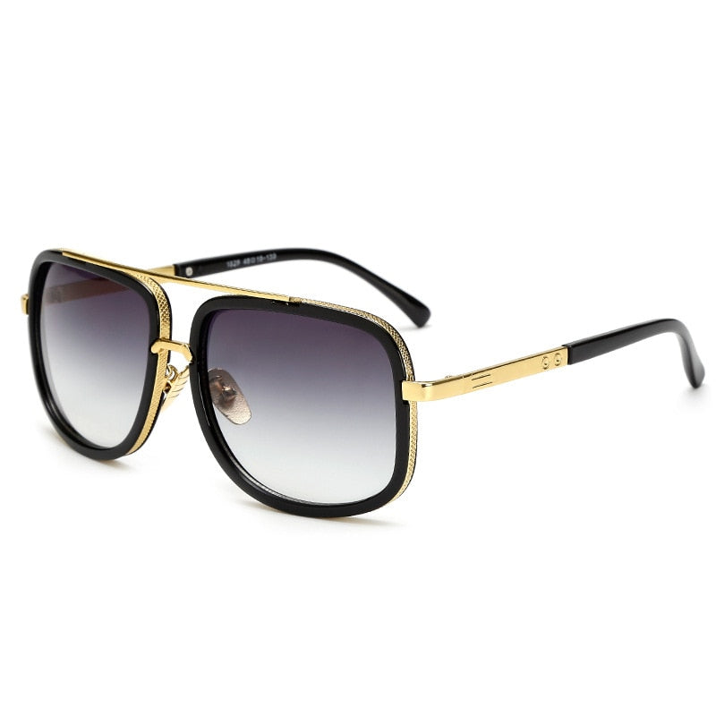 New Fashion Big Frame Sunglasses Men Square  Metal Sun Glasses Women Retro Sun Glasses Vintage High Quality Gafas
