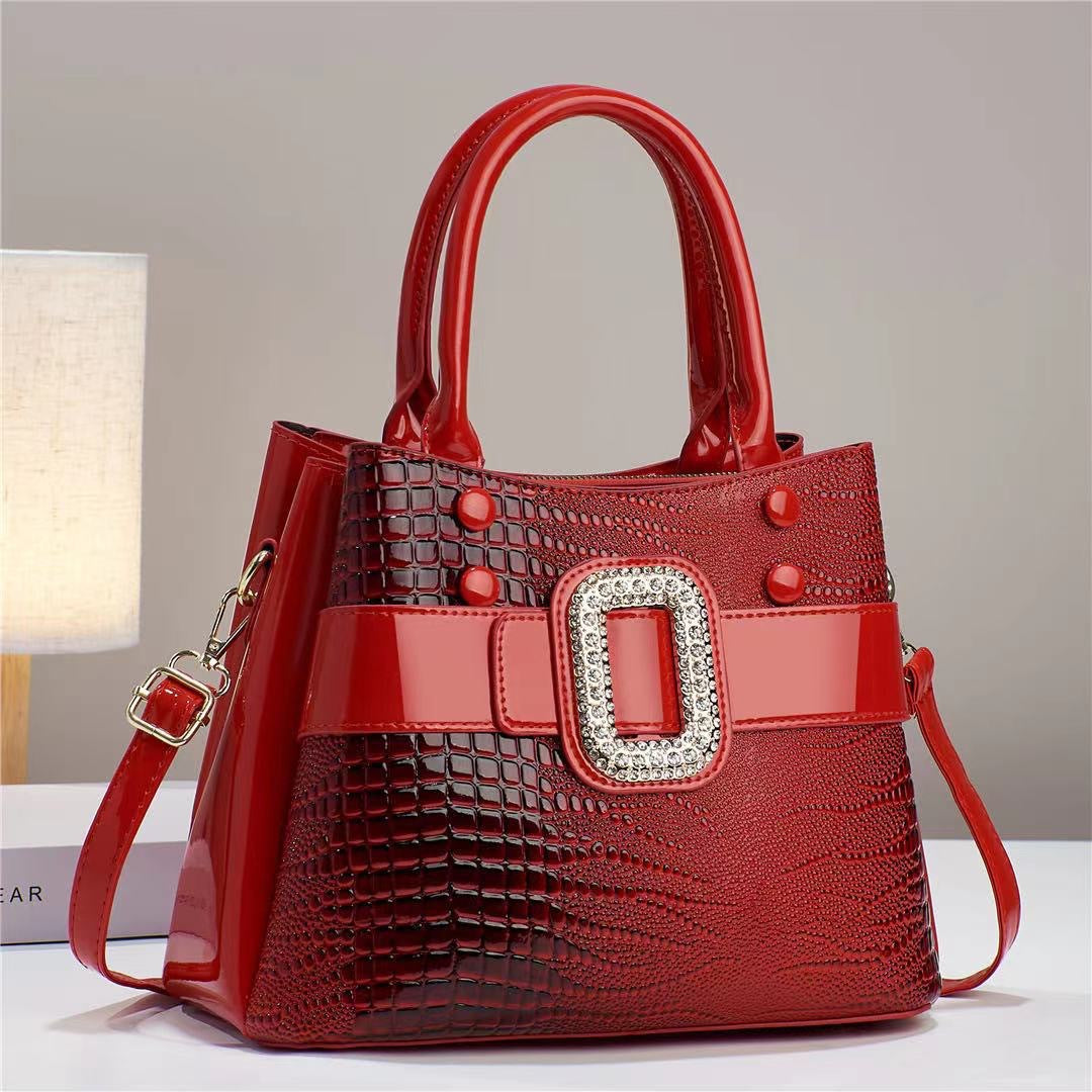 Lizard patterned single shoulder diagonal cross bag