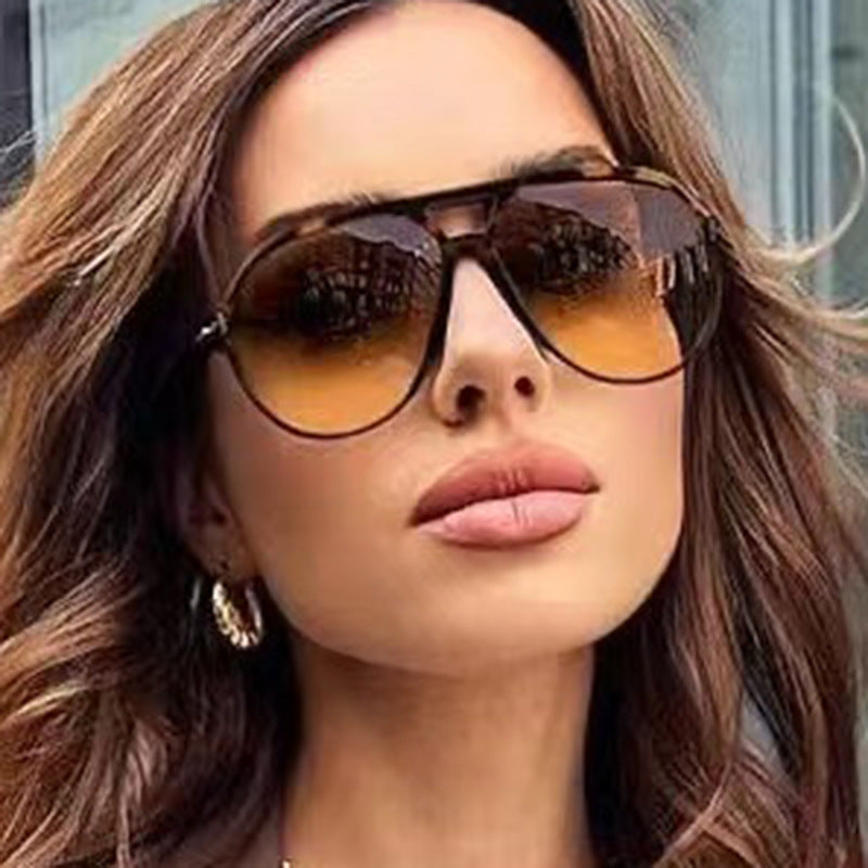 Letter T Double Beam Large Frame Toad Mirror New Retro Sunglasses Pilot Sunglasses Sunglasses Sunglasses