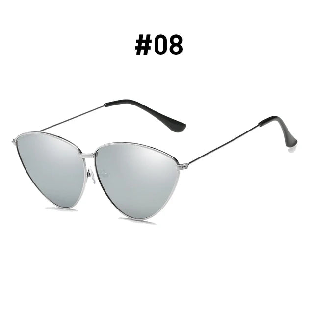 Retro Ocean Color Cat Eye Triangle Sunglasses for Women New  Trend Colorful Vintage Sun Glasses Female Sbades