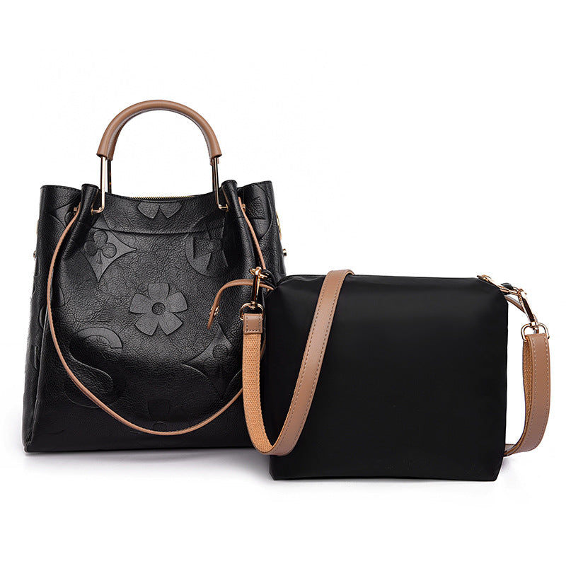 Sac à main mode femme cabas gaufré grande capacité sac seau maternité