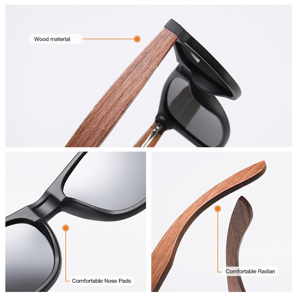 Wooden walnut sunglasses bamboo polarized sunglasses