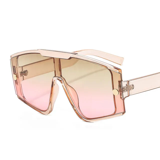Fashion Female Square Sunglasses For Women  Siamese Oversized Frame Vintage Shades Sun Glasses Luxury