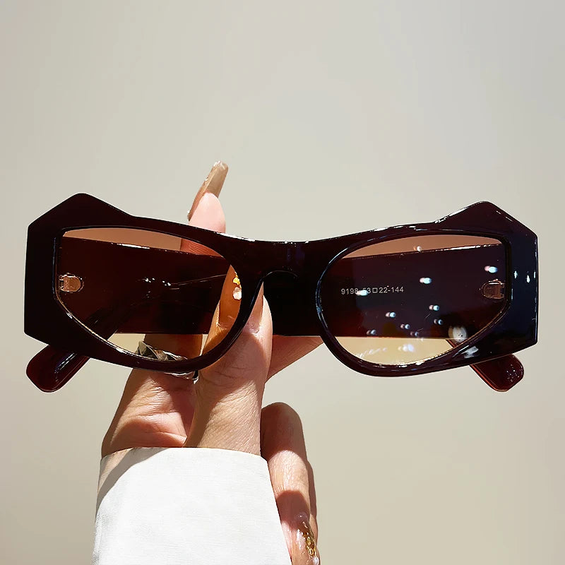 Popular Cat Ear Frame Gradient Shades Eyewear Trendy Brand Design Sun Glasses