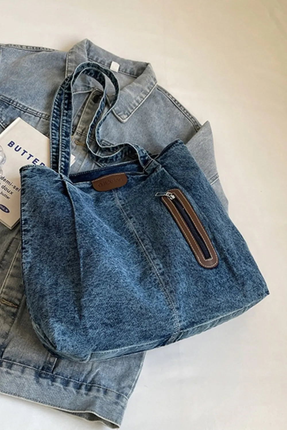 Sac fourre-tout en jean de taille moyenne