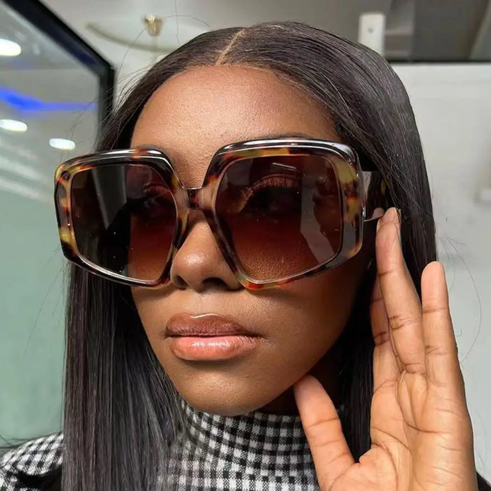 Oversized Square Brand Sunglasses Women Vintage Big Frame Women Sun Glasses Fashion Cycling Goggle Shades