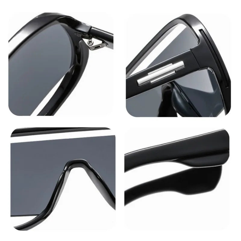 New Fashion Retro One Piece Sunglasses For Women Men  Sun Glasses Gradient Shades