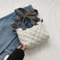 Casual Handbag Simple Shoulder Bag Stylish Crossbody Bag Quilted Korean Style Tote Bag