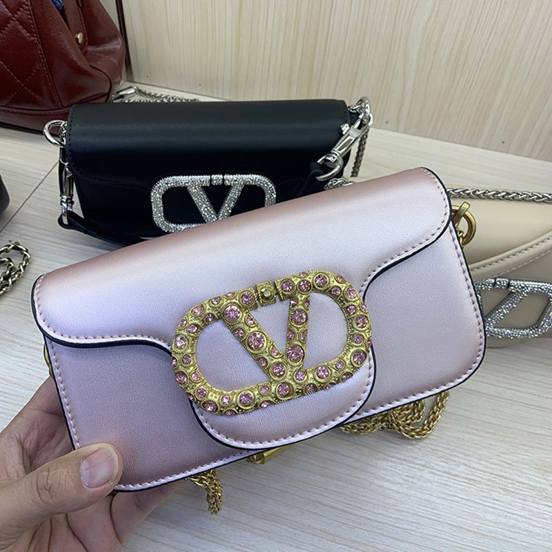 Studded Elegant Mini Crossbody Bag Women's Genuine Leather Shoulder Bag for Commute and Hand Carry
